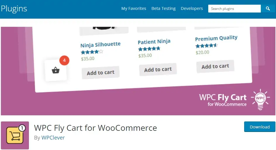 9. إضافة WPC Fly Cart for WooCommerce