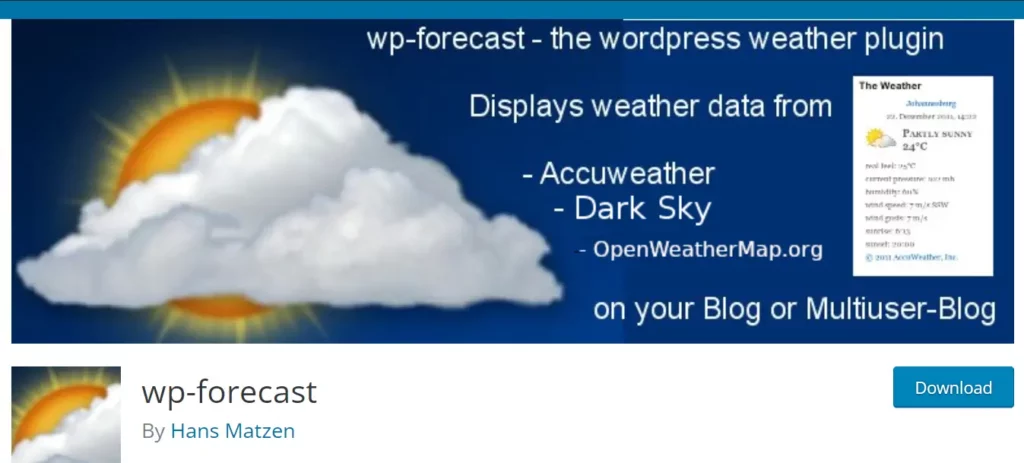1. إضافة WP-forecast