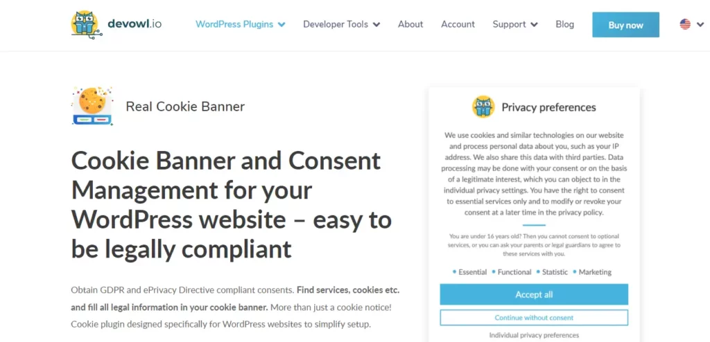 5. إضافة WordPress Real Cookie Banner